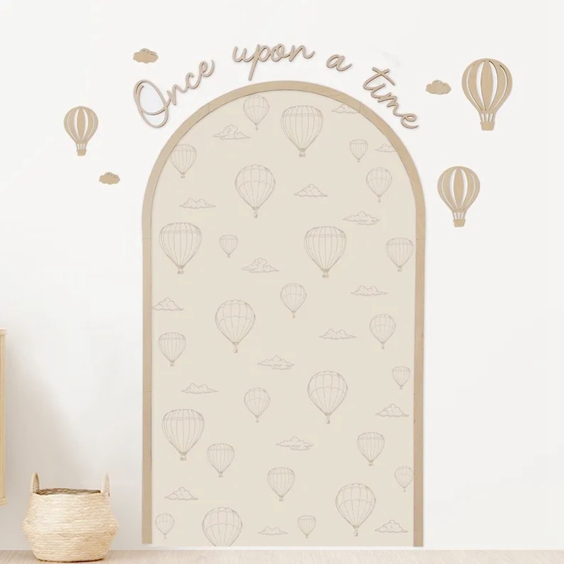 Balloon Arch Kit - บอลลูนลมร้อนไม้ โครงไม้โค้ง 90x150 ซม. + บัวไม้โค้งสำเร็จรูปสำหรับตกแต่งผนัง