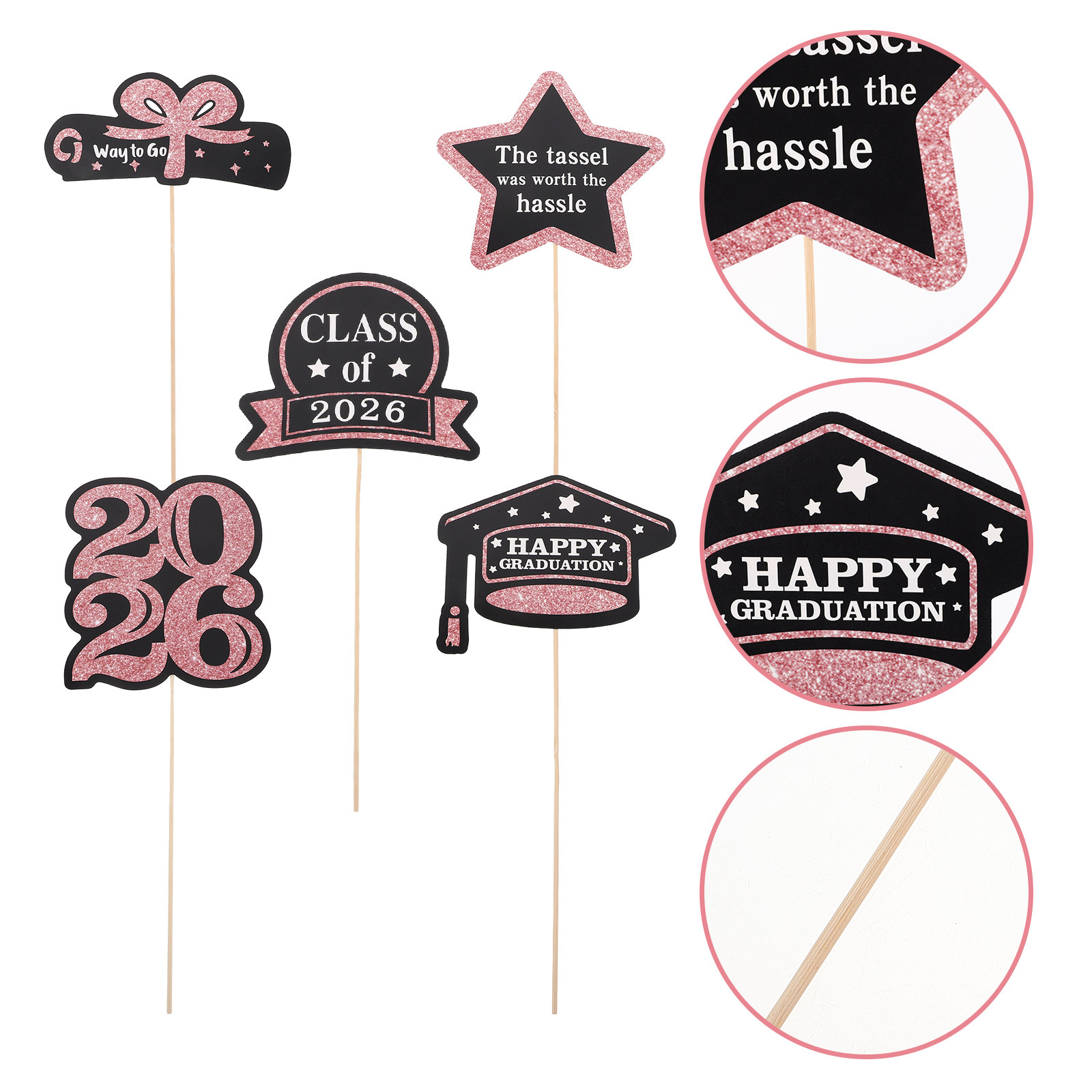 Centerpiece Stick - อุปกรณ์ตกแต่งงานรับปริญญา 20 ชิ้น ไม้ตกแต่งโต๊ะงานรับปริญญา 2026 สำหรับตกแต่งโต๊ะงานปาร์ตี้