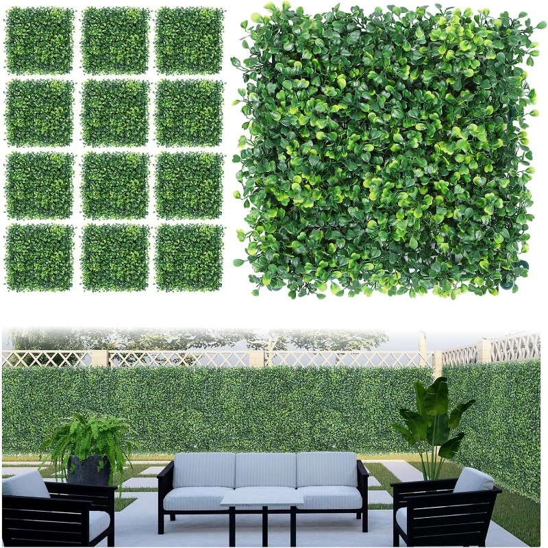 Flower Wall Panel - 1/3/6 ชิ้น แผงหญ้าเทียมติดผนัง ต้นไม้ประดิษฐ์สำหรับตกแต่งสวนในบ้านและนอกบ้าน ตกแต่งงานแต่งงานด้วยหญ้าปลอม