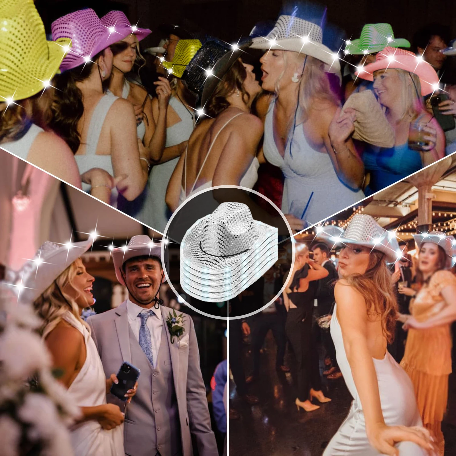 หมวกคาวบอย LED 4/6/8/10/12/16  - Party Hat Cone บทวิจารณ์และราคา