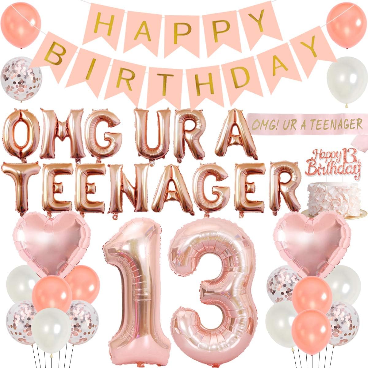 13th Birthday Party ตกแต่งสําห - Party Banner Gold บทวิจารณ์และราคา