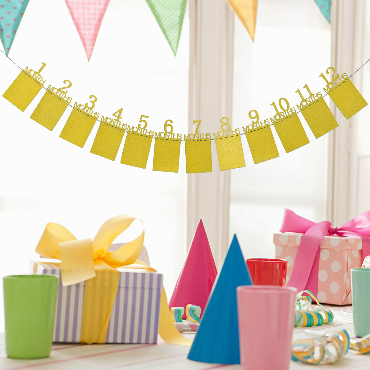 แบนเนอร์ติดผนังรูปภาพ 12 ชิ้น  - Party Banner Gold บทวิจารณ์และราคา