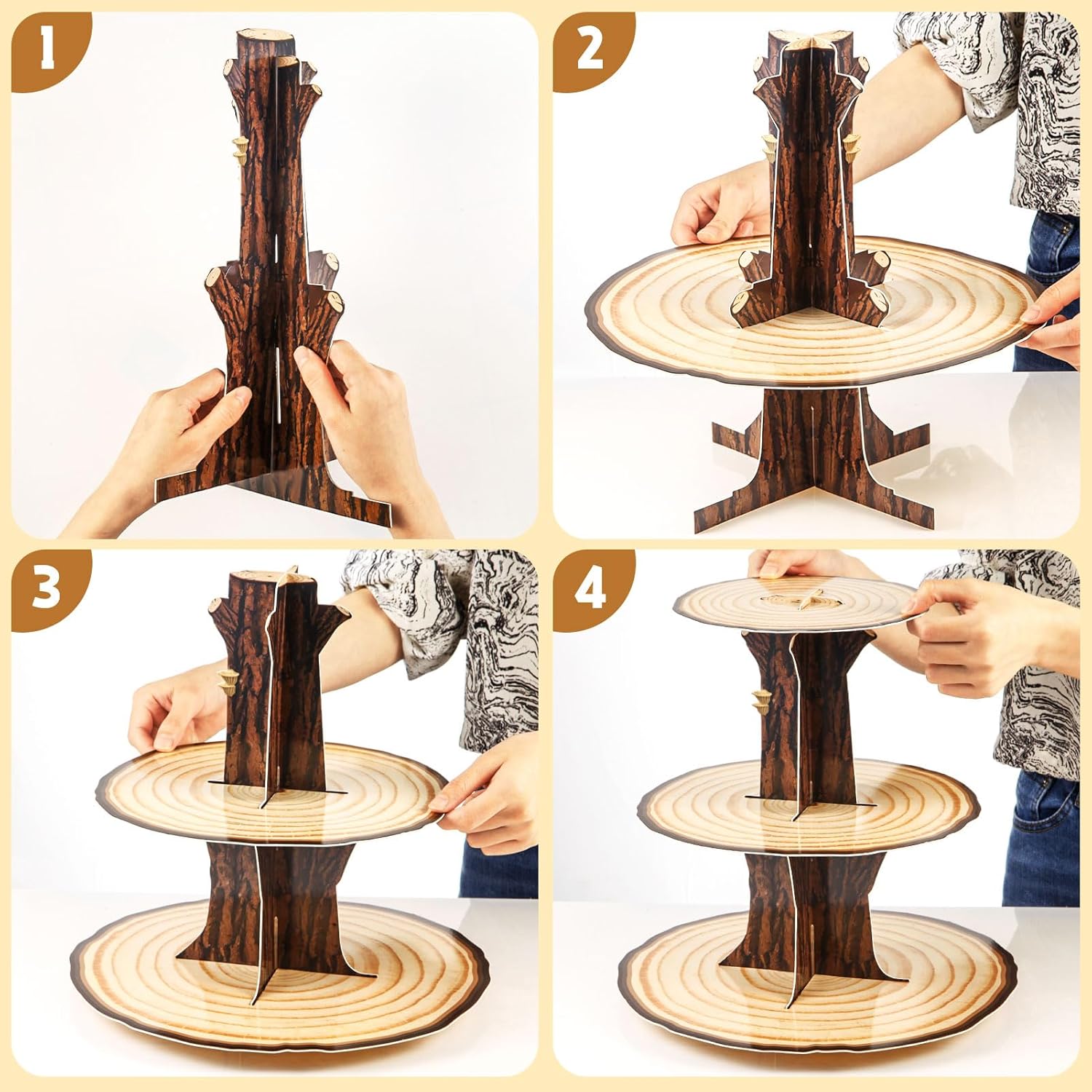 ไม้ Cupcake Stand ตกแต่ง 3 ชั้ - Cupcake Stand Tier บทวิจารณ์และราคา